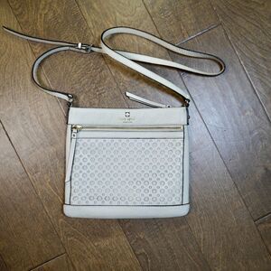 Kate Spade Cream Perri Lane Bubbles Perforated Leather Reidy Crossbody Bag